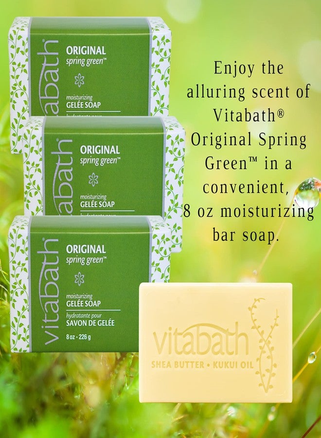 Vitabath Original Spring Green Moisturizing Gelee Bar Soap All Over Gentle Foaming Cleanser & Hydrating Solid Body Wash - Nourish & Rejuvenate All Skin Types Women & Men - 8oz (Pack of 3) - Image 4